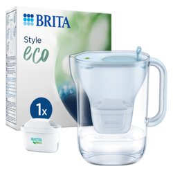 BRITA 086213 Wasserfilter Style eco 2,4l inkl. MX PRO gletscherblau