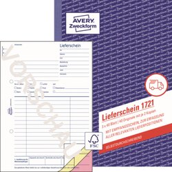 Avery Zweckform 1721 Lieferschein DIN A5 3x40Blatt 