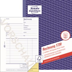 Avery Zweckform 1730 Rechnung DIN A5 2x40Blatt 