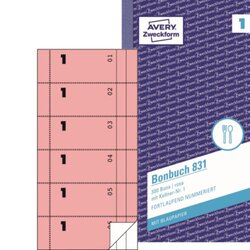Avery Zweckform 831 Bonbuch 105x198mm 300Bl. rosa 