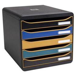 Exacompta 309505D Schubladenbox NeoDeco 5Schübe 347x278x271 sort