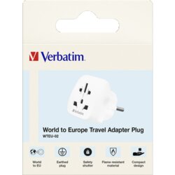 Verbatim 49549 Verbatim Reisestecker WTEU-02 10A 100-250V ws