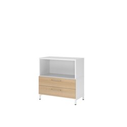 Hammerbacher VFW28S2KUWEBS Regal FlexWall 2OH Sockel 2Schübe weiß/eiche