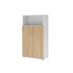 Hammerbacher VFW48T3KGWEBS Regal FlexWall 4OH Türen weiß/eiche