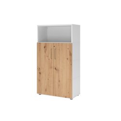 Hammerbacher VFW48T3KGWRBS Regal FlexWall 4OH Türen weiß/asteiche
