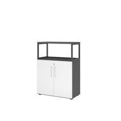 Hammerbacher VFW38T2RGGWBS Regal FlexWall 3OH Türen 1offen graphit/weiß
