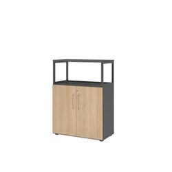 Hammerbacher VFW38T2RGGEBS Regal FlexWall 3OH Türen 1offen graphit/eiche