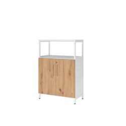 Hammerbacher VFW38T2RUWRBS Regal FlexWall 3OH Sockel Türen 1offen weiß/asteiche