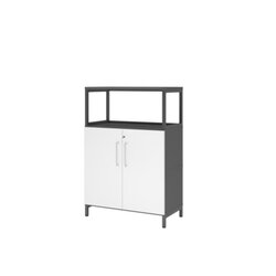 Hammerbacher VFW38T2RUGWBS Regal FlexWall 3OH Sockel Türen 1offen graphit/weiß