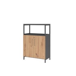 Hammerbacher VFW38T2RUGRBS Regal FlexWall 3OH Sockel Türen 1offen graphit/asteiche