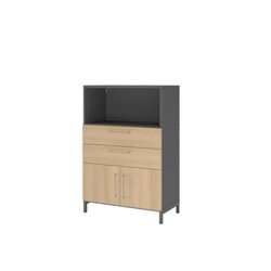 Hammerbacher VFW38K1KUGEBS Schrank FlexWall 3OH Sockel graphit/eiche