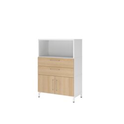 Hammerbacher VFW38K1KUWEBS Schrank FlexWall 3OH Sockel weiß/eiche