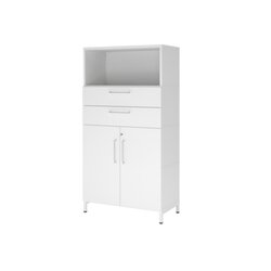 Hammerbacher VFW48K2KUWWBS Schrank FlexWall 4OH Sockel weiß/weiß