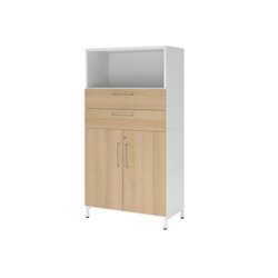 Hammerbacher VFW48K2KUWEBS Schrank FlexWall 4OH Sockel weiß/eiche