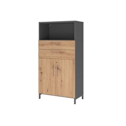 Hammerbacher VFW48K2KUGRBS Schrank FlexWall 4OH Sockel graphit/asteiche