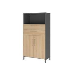 Hammerbacher VFW48K2KUGEBS Schrank FlexWall 4OH Sockel graphit/eiche
