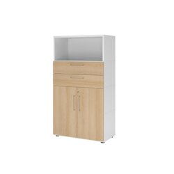 Hammerbacher VFW48K2KGWEBS Schrank FlexWall 4OH weiß/eiche