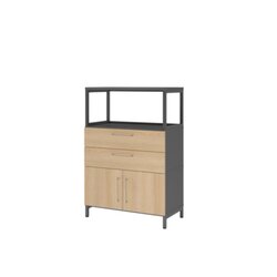 Hammerbacher VFW38K1RUGEBS Schrank FlexWall 3OH Sockel 1offen graphit/eiche