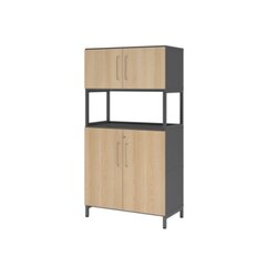 Hammerbacher VFW48K5RUGEBS Schrank FlexWall 4OH Sockel 1offen graphit/eiche