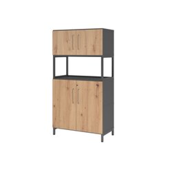Hammerbacher VFW48K5RUGRBS Schrank FlexWall 4OH Sockel 1offen graphit/asteiche