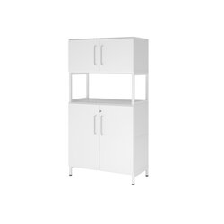 Hammerbacher VFW48K5RUWWBS Schrank FlexWall 4OH Sockel 1offen weiß/weiß