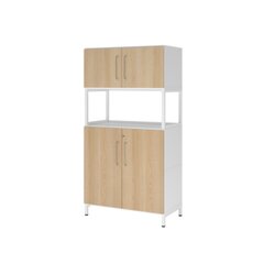 Hammerbacher VFW48K5RUWEBS Schrank FlexWall 4OH Sockel 1offen weiß/eiche