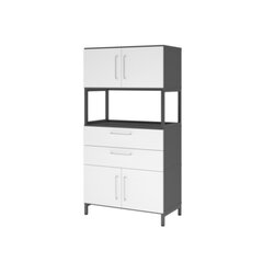 Hammerbacher VFW48K7RUGWBS Schrank FlexWall 4OH Sockel 1offen graphit/weiß