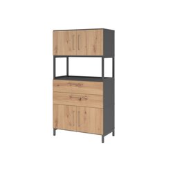 Hammerbacher VFW48K7RUGRBS Schrank FlexWall 4OH Sockel 1offen graphit/asteiche