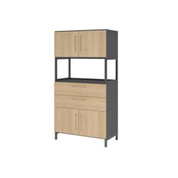 Hammerbacher VFW48K7RUGEBS Schrank FlexWall 4OH Sockel 1offen graphit/eiche