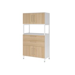 Hammerbacher VFW48K7RUWEBS Schrank FlexWall 4OH Sockel 1offen weiß/eiche