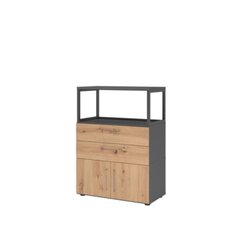 Hammerbacher VFW38K1RGGRBS Schrank FlexWall 3OH 1offen graphit/asteiche