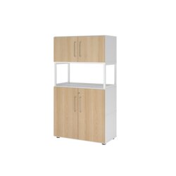 Hammerbacher VFW48K5RGWEBS Schrank FlexWall 4OH 1offen weiß/eiche