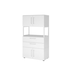 Hammerbacher VFW48K7RGWWBS Schrank FlexWall 4OH 1offen weiß/weiß