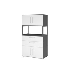 Hammerbacher VFW48K7RGGWBS Schrank FlexWall 4OH 1offen graphit/weiß