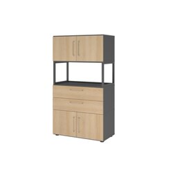 Hammerbacher VFW48K7RGGEBS Schrank FlexWall 4OH 1offen graphit/eiche
