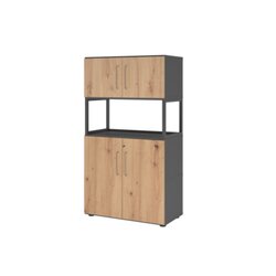 Hammerbacher VFW48K5RGGRBS Schrank FlexWall 4OH 1offen graphit/asteiche
