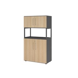 Hammerbacher VFW48K5RGGEBS Schrank FlexWall 4OH 1offen graphit/eiche