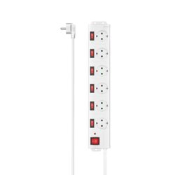 Hama 00223159 Steckdosenleiste 6fach Schalter 1,4m ws