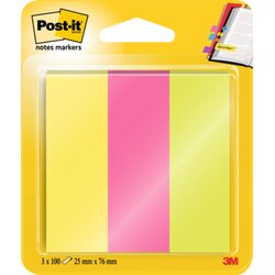 Post-it® 671-3 Haftstreifen Page Marker 25x76mm sort 3x100Bl