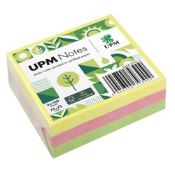 UPM Notes 5854-21PG-3 Haftnotiz Brillant 75x75mm 100Bl. sort. 3St.