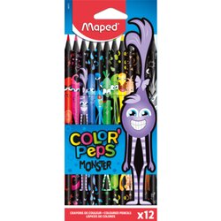 Maped 862612 Buntstift Color Peps Black Monster sort. 12St.