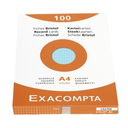Exacompta 13276E Karteikarte A4 kariert sort. 100St.