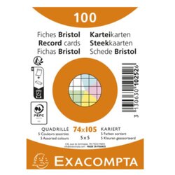 Exacompta 10252E Karteikarte A7 kariert sort. 100St.