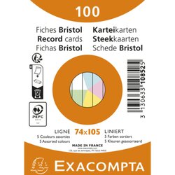 Exacompta 10852E Karteikarte A7 liniert sort. 100St.