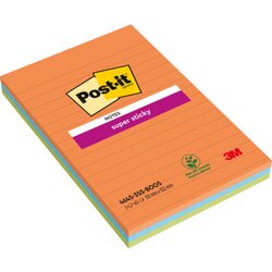 Post-it® 4645-3SS-BOOS Haftnotiz 101x152mm sort 3x45Bl