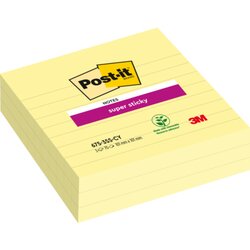 Post-it® 675-3SCY Haftnotiz Super Sticky Notes 101x101mm lin ge