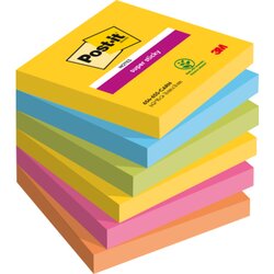 Post-it® 654-6SS-CARN Haftnotiz Super Sticky Notes 76x76mm sort