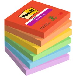 Post-it® 654-6SS-PLAY Haftnotiz Super Sticky Notes 76x76mm 6x90Bl