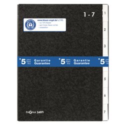 PAGNA 24071-04 Pultordner DIN A4 7Fächer Hartpappe schwarz