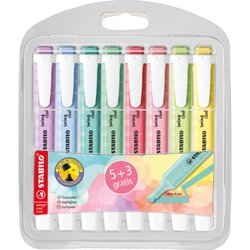 STABILO® D275/8-08 Textmarker swing cool Pastel sort 5+3St